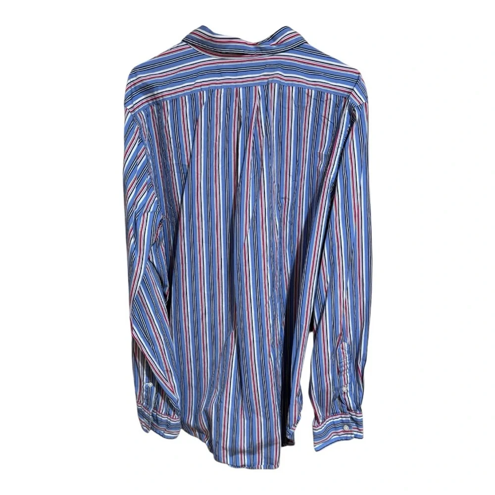 Polo Ralph Lauren Men’s XL Classic Fit Red White Blue Stripe‎ Long Sleeve Shirt